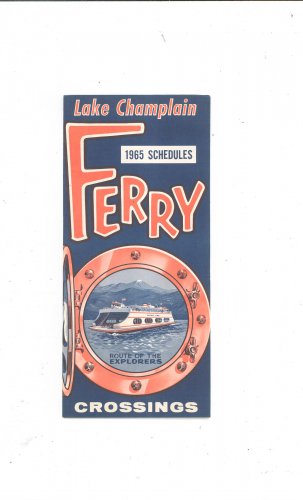 Vintage Lake Champlain 1965 Ferry Crossings Schedules Brochure