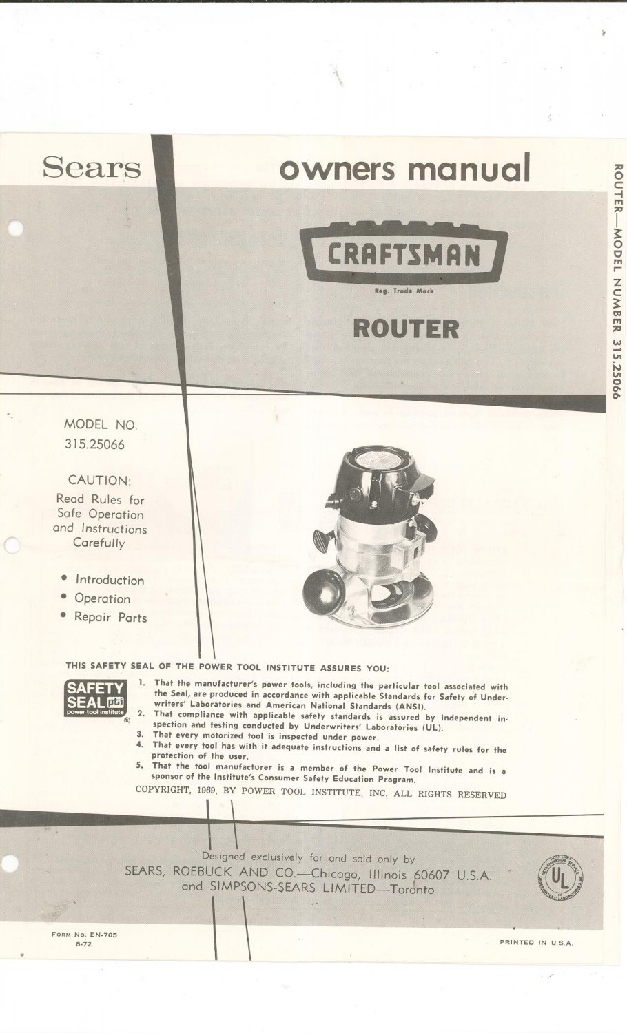 craftsman router model 315.174710