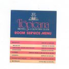 Vintage Tropicana Hotel & Country Club Room Service Menu Las Vegas