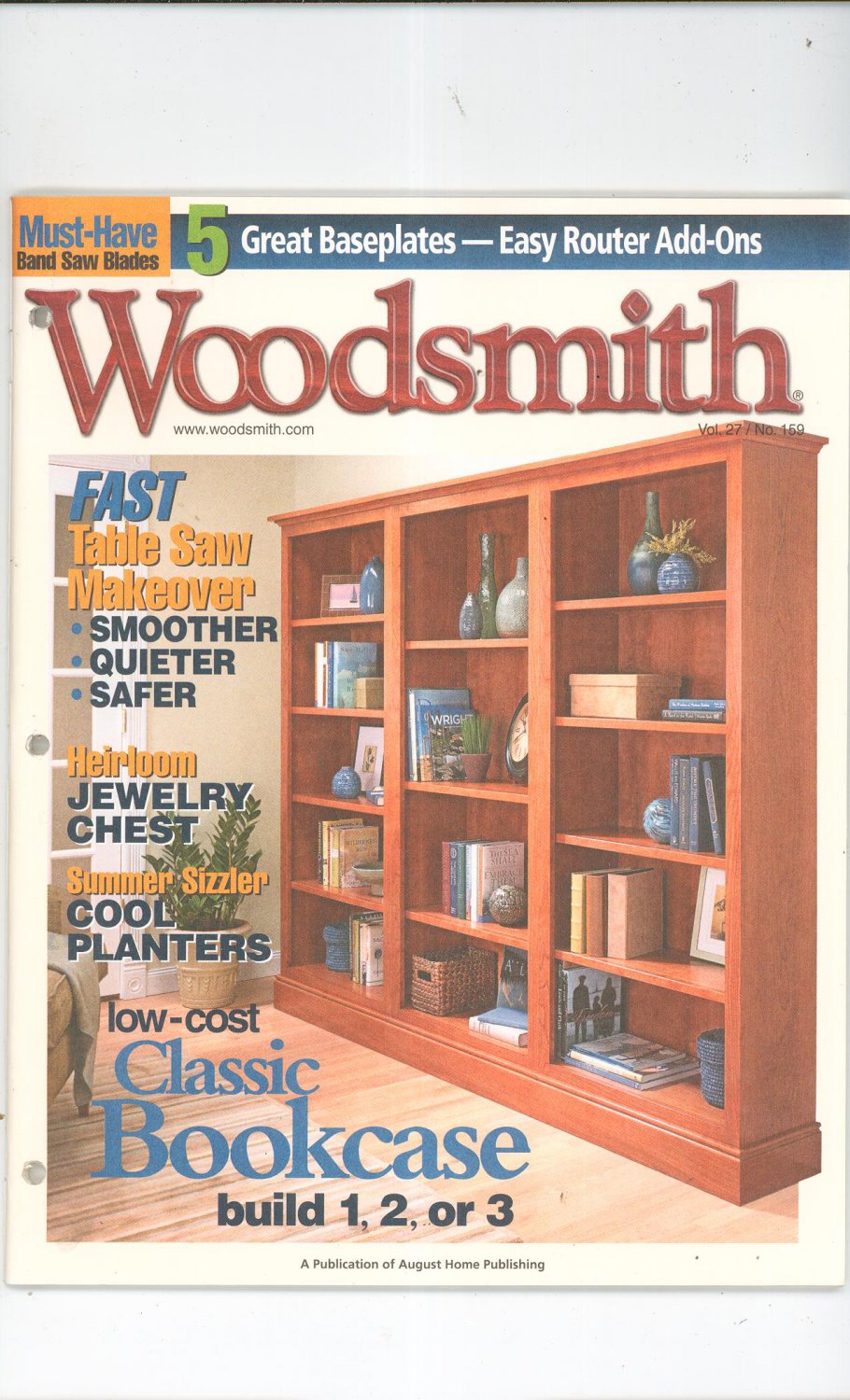 Woodsmith Magazine Back Issue Jewelry Chest Bookcase Planter Volume 27 ...