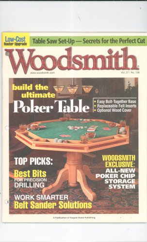 Woodsmith Magazine Back Issue Poker Table Volume 27 Number 158 April May 2005