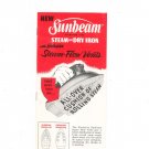 Vintage Sunbeam Standard Type Steam Or Dry Iron Steam Flow Vents Manual