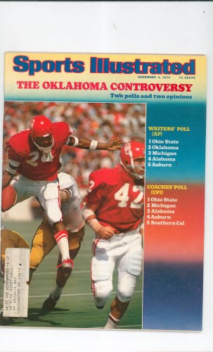 Sports Illustrated Magazine November 4 1974 The Oklahoma Controversy