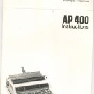 Canon AP 400 Electronic Typewriter Manual / Instructions 1983