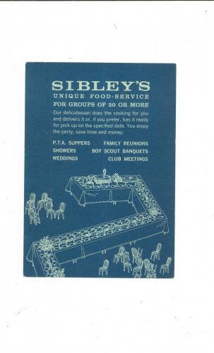 Vintage Sibley's Department Store Unique Food Service Menu / Brochure