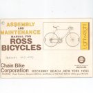 Ross Bicycles Assembly & Maintenance Manual Lightweight Not PDF