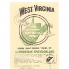Vintage West Virginia Motorscenic Centennial Treat Travel Guide Brochure 1963