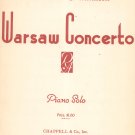 Vintage Warsaw Concerto Sheet Music by Richard Addinsell Chappell Music
