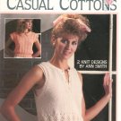 Leisure Arts Casual Cottons 2 Knit Designs Leaflet 599 Ann Smith