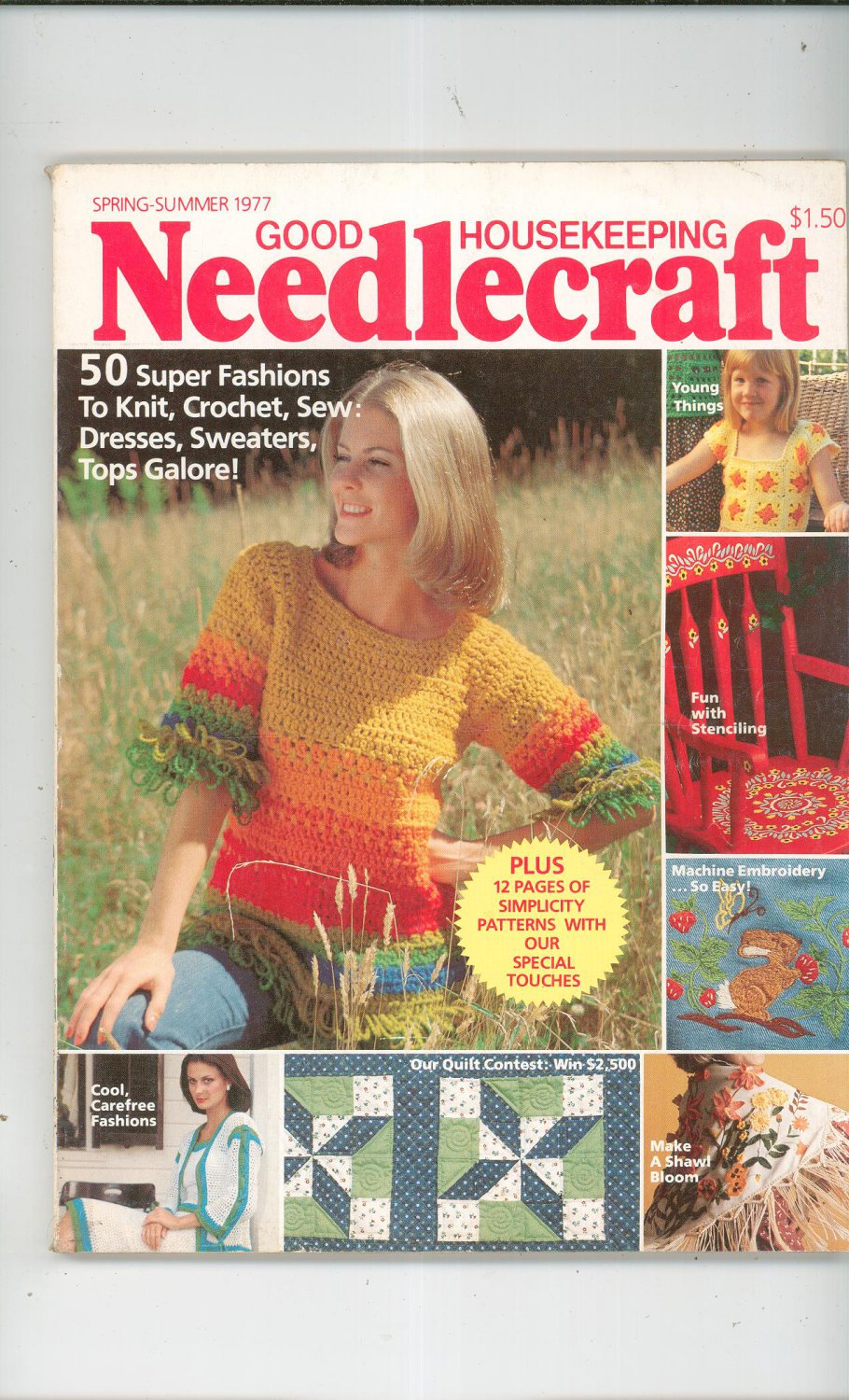 Good Housekeeping Needlecraft Magazine Spring Summer 1977 Vintage Back