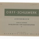 Orff Schulwerk Jugendmusik Spielstucke Fur Blockfloten Edition 3557a Vintage Music