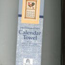 Never Used Kay Dee Barnyard Rooster Linen Calendar Towel 2001 Style F3245