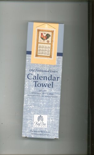 Never Used Kay Dee Barnyard Rooster Linen Calendar Towel 2001 Style F3245