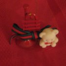 Avon Teddy Bear Ornament Collection Teddy On A Trumpet With Box