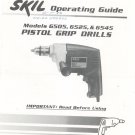 Skil Operating Guide Pistol Grip Drill Model 6505 6525 6545 Manual With Parts List Not PDF