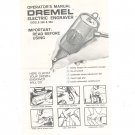 Dremel Electric Engraver Model 290 & 292 Operators Manual Not PDF