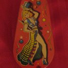 Vintage Noise Maker Metal With Lady Girl With Top Hat