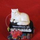 Fancy Feast 1994 Christmas Ornaments Cat Laying On Piano With Gifts With Box