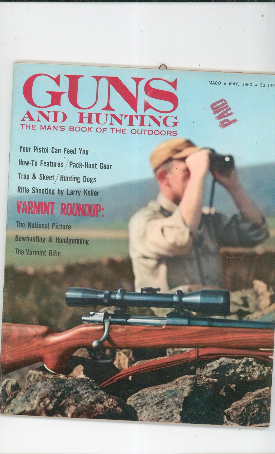 Vintage Guns And Hunting Magazine May 1960 Varmint Roundup Not PDF
