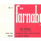 Giles Farnaby Six Pieces Recorder & Guitar Fitzzwilliam Virginal Schott Edition 10988