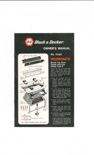 Black Decker Workmate 79 025 Owner s Manual Not PDF