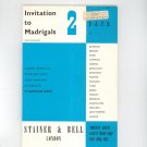 Invitation To Madrigals 2  S A T B Thurston Dart Stainer & Bell