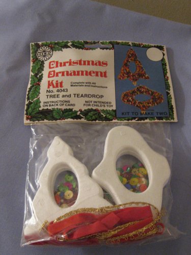 Holiday Craft Trims Christmas Ornament Kit 4043 Tree & Teardrop In Package With Instructions