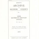 Schott's Archive Of Recorder Consorts  Number 1 Vintage