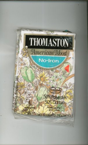 Thomaston American Mood Two Pillow Cases Yellow & Green Flowers In Package