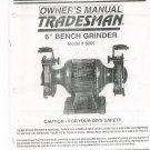 Tradesman 6 Inch Bench Grinder Owners Manual Model 8265 Not PDF