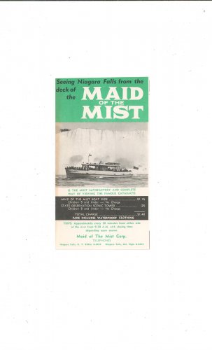 Vintage Maid Of The Mist Travel Brochure 1963
