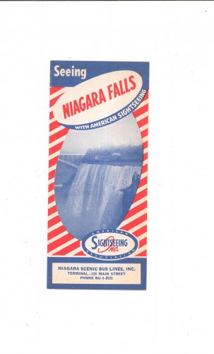 Vintage Seeing Niagara Falls Sightseeing Inc. Niagara Scenic Bus Lines Travel Brochure