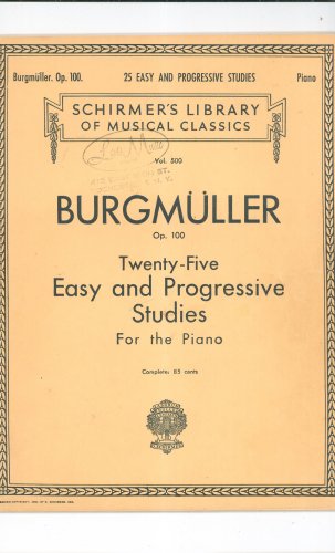 Burgmuller Op. 100 Volume 500 Schirmers Library Musical Classics Vintage