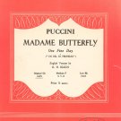 Puccini Madame Butterfly One Fine Day Gb Sheet Music Vintage Elkin Colombo Operatic Series