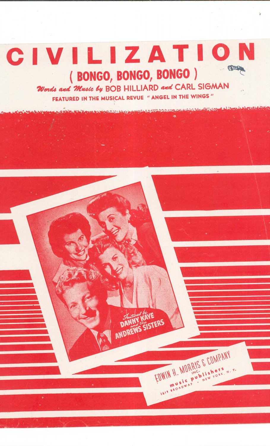 Civilization Bongo Bongo Bongo Hilliard Sigman Sheet Music Morris Vintage