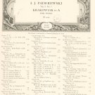 Krakowiak In A For Piano Op. 9 No. 5 Paderewski Sheet Music Schirmer  Vintage