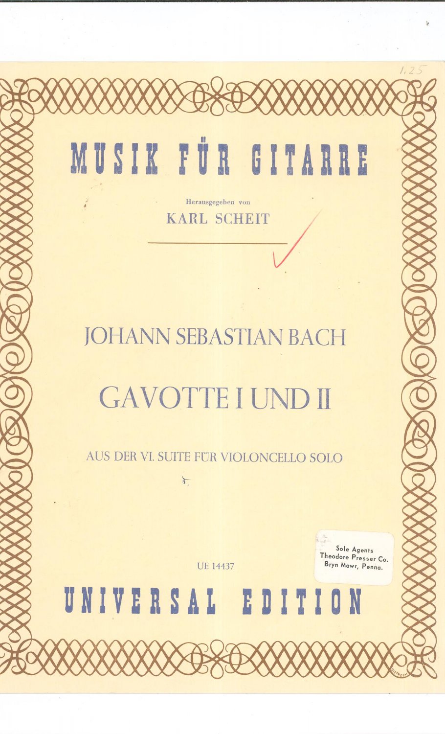 Gavotte I Und II Guitar Sheet Music Not PDF