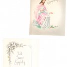 Vintage Lot Of 7 Assorted Sympathy Cards With Envelopes Unused