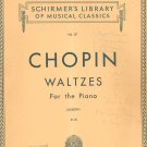 Vintage Chopin Waltzes For The Piano Volume 27 Piano Schirmer