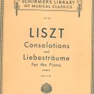 Vintage Liszt Consolations & Liebestraume Piano Schirmer's Volume 341