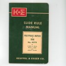 Keuffel & Esser Trig No. 4070 Slide Rule Manual K & E Kells Kern Bland