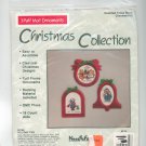 Christmas Collection 3 Puff Mat Ornaments Holiday Fun 82158 Cross Stitch Needle Form In Package