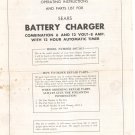 Sears Battery Charger Model 608.71811 Operating Instructions & Parts List