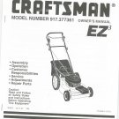 Sears Craftsman Lawn Mower EZ3 Model 917.377361 Operating Instructions & Parts List Not PDF