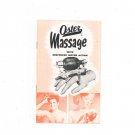 Vintage Oster Massage With Suspended Motor Action Use Guide Booklet