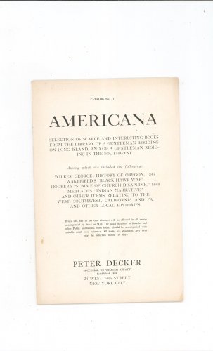 Vintage Peter Decker Catalog Number 11  New York City