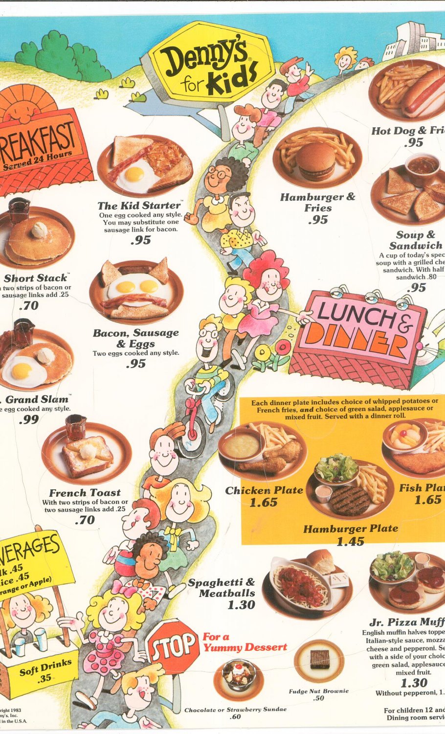 Vintage Denny's Sheriff Sue Kids Menu Number 12 1983