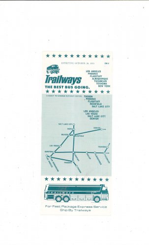 Vintage Trailways Timetable Best Bus Going Golden Nugget Route 1975 Not PDF