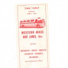 Vintage Western Mass. Bus Lines Inc. Timetable 1974 Not PDF