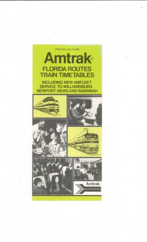 Vintage Amtrak Florida Routes Train Timetables 1976 Not PDF